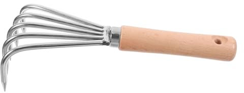 Operitacx Escarificador De Suelo Pequeño Rastrillo Manual De Acero Inoxidable para Jardín Cultivador De Herramienta De Jardinería para Nivelar Césped