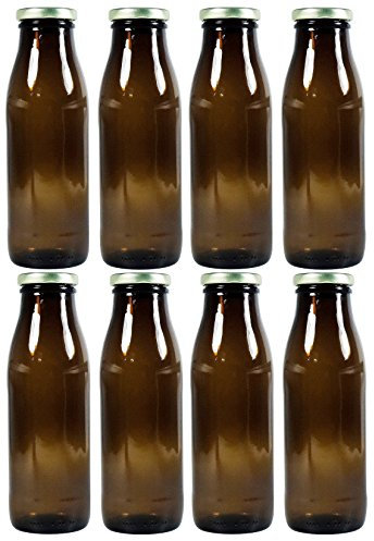 Viva-Haushaltswaren Gabriele Hesse e.K. Milchflaschen mit Schraubverschluss 8x 500ml, Saftflasche zum selbst befüllen, inkl. Trichter