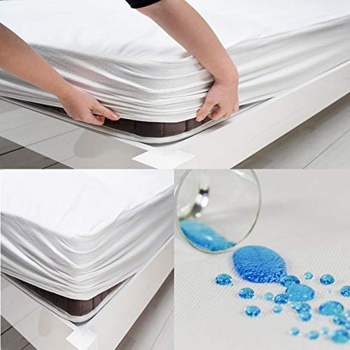 Matratzenschoner 60x120 cm Wasserdicht, Buymax®, 2er-Set, wasserdichte Spannbettlaken ohne Knistern, Inkontinenzauflage Rundumgummi Atmungsaktiv Rundumbezug Anti-Milben Bezug waschbar