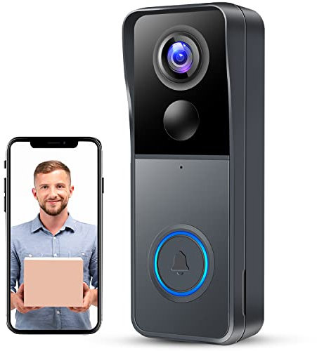 KAMEP Video Doorbell Wireless Camera Doorbells, 2K HD Smart WiFi Security Camera Door Bell with PIR Motion Detection, 2-Way Audio, Night Vision, IP66 Waterproof, Support memory Card & Cloud Storage