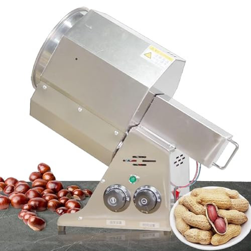 1500-W-KaffeeröSter FüR Den Heimgebrauch, Elektrischer KaffeebohnenröSter FüR Den Haushalt Mit Timer, RöStmaschine FüR Erdnussbohnen-HeimkaffeeröSter - 21 Cm Trommeldurchmesser,Silver