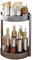 JOUING Especiero Giratorio Organizador Especias Cocina Metal Bandeja Giratoria 2 Niveles Lazy Susan Plato para Armario Organizador de Maquillaje (Gris, 2Tiers)