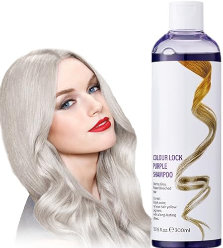 Silbershampoo, Toning-Shampoo für blondes Haar, Feuchtigkeitsspendendes Silbershampoo, Anti-Gelbstich Purple Shampoo für blonde, blondierte, gesträhnte und graue Haar, 300ml