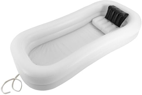 LENDISIY Bañera Inflable Médica para Adultos, Bañera Portátil de PVC Bañeras de Ducha Set con Bomba de Aire, Sistema de Ducha Portátil Postrado en Cama Para Discapacitados, Personas Mayores