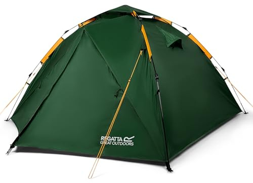 Regatta Zelt Campingzelt Sofortzelt Wurfzelt 3 Person Instant Tent, Farbe:Grün, Artikel:-XY1 Greener Pastures