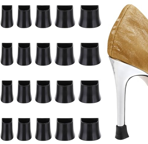 Bewudy Lot de 10 paires de capuchons de talon pour talons hauts, protecteurs de talon pour chaussures à talons hauts, 5 tailles en forme de fer à cheval, chaussures à talons hauts pour femme, housse