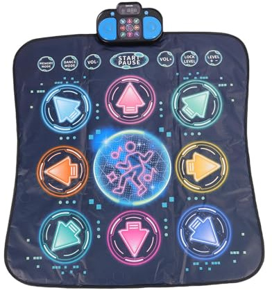 Tbest Alfombra de Baile para Niños, Alfombra LED Interactiva con Niveles de Desafío Múltiple, Diseño Portátil y Resistente para Niños de 5-12 Años, Ideal para Hogar, Escuela, Fiestas y Regalos
