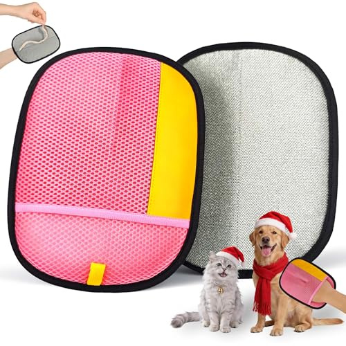 YOSEPATI Spessato Ectrostatic Pet Hair Removal Guanto, Magic Brush Pet Hair Remover Tool per Gatto e Cane, Guanti riutilizzabili aggiornati per Il Divano, Guanti per la Cura del Gatto (Rosa)