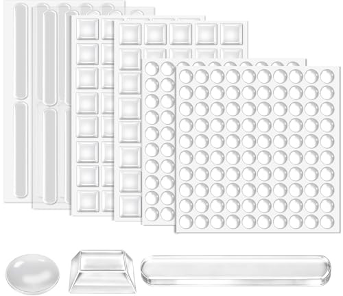 300 Pièces Tampons de Protection en Silicone, Patin Antiderapant Antibruit, pour Portes, Fenêtres, Armoires, Meubles, Tiroirs(3 Tailles)