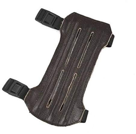 elToro Traditioneller Armschutz Kurz aus Leder - Glattleder dunkel; Zubehör für Bogenschießen, Pfeil und Bogen, Bogensport