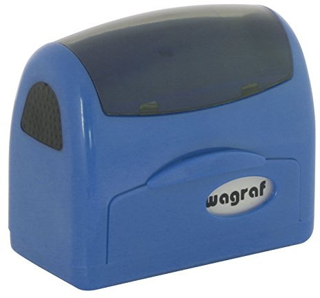 Stempel BLAU Wagraf A4 selbstfärbend Automat Automatikstempel 60 x 23 mm bis 5 Zeilen jetzt selbst gestalten