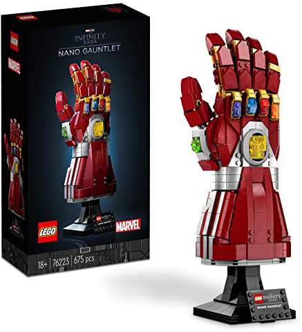 LEGO 76223 Marvel Nano Gauntlet, Iron Man Model with Infinity Stones, Avengers: Endgame Film Set for Adults, Collectable Memorabilia, Gift Idea for Men, Women, Husband, Wife, Him & Her