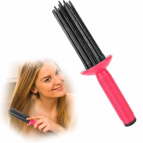 LINXINS Hair Fluffy Curling Roll Comb, Hair Rolling Comb, Curl Rolling Comb, Curly Hair Tool, Anti-Slip Curling Wand Hairstyling Tools Brush Roller Tool, Fluffy Hair Curl Tool for Home, Travel