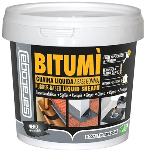 SARATOGA Bitumì guaina liquida ml.750 impermeabiizzante a pennello NOVITA'!