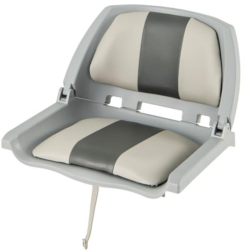 COSTWAY Bootssitz klappbar, Bootsstuhl mit niedriger Rückenlehne, gepolsterter Steuerstuhl für Angelboot, Ausflugsboot, Motorboot, Kanu, 57 x 51 x 35 cm