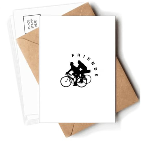 Cartes postales avec enveloppes vierges pour amis vélos