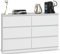 Beneli Kommode Weiß 120x30x75 cm | Schubladenkommode mit 6 Schubladen | Elegantes Sideboard für Wohnzimmer, Flur & Schlafzimmer | Stilvolle Aufbewahrung