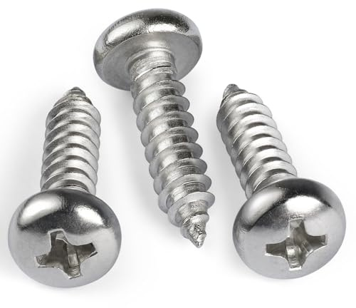 BNUOK #8 x 3/4 Inch Pan Head Wood Screws, Phillips Drive, Stainless Steel 304 (18-8), Self Tapping for Wood, Sheet Metal Screws, 100 Pack