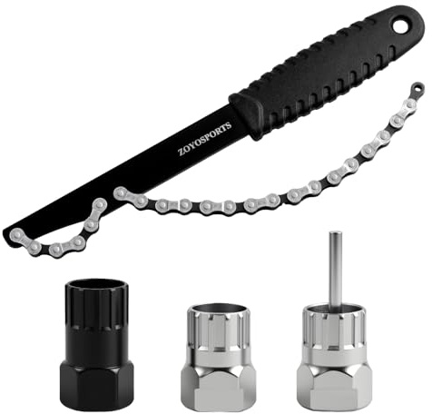 YunJoyous Frusta per catena con estrattore per corona dentata, robusta e durevole, set di fruste e estrattori, alta durezza, resistente all'usura, strumento universale per la rimozione di cassette da