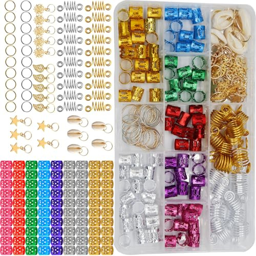 NIYANGLE 150 piezas Adornos para Dreadlocks Anillos de Joyería Metal para Decoración de Cabello Accesorios Coloridos para Trenzas y Extensiones