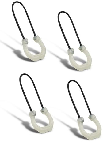 TACTICAL_GEEK G14 Lot de 4 tirettes de fermeture éclair de rechange pour sac à dos, veste, sac à main, sweat-shirt (blanc)