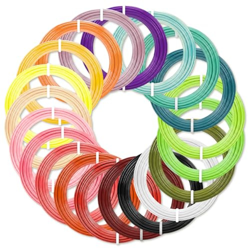 20 Colors 3D Pen Filament Refills, 1.75 mm PLA Threads 3D Pen Refills, Each Color 5 Metres Total 100 Metres 3D Doodler Pen Refills for Most 1.75mm 3D Prining Pens