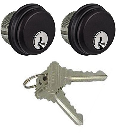 Pacific Doorware Storefront Door Mortise Lock Cylinder (Cylinders, Duronotic Bronze, 2 Pack)