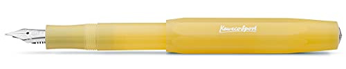 Kaweco FROSTED SPORT Füllhalter Sweet Banana I Premium Füllfederhalter für Tintenpatronen mit hochwertiger Stahlfeder I Füllfederhalter 13 cm I Füller in Gelb I Federbreite: F (Fein)