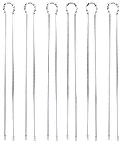 Pasamer BBQ Grilling Fork Sticks Set, 6Pcs Metal Double Row Skewer, High Temp Resistant, Anti-Rust, Outdoor Picnic Camping Accessory