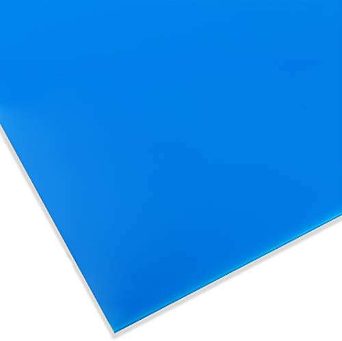PLEXIGLAS® GS vetro acrilico di marca colorato, versatile e infrangibile per oggetti leggeri ecc., spessore 3 mm Lastra di PLEXIGLAS® GS in 12 x 25 cm, azzurro opaco (5H51)