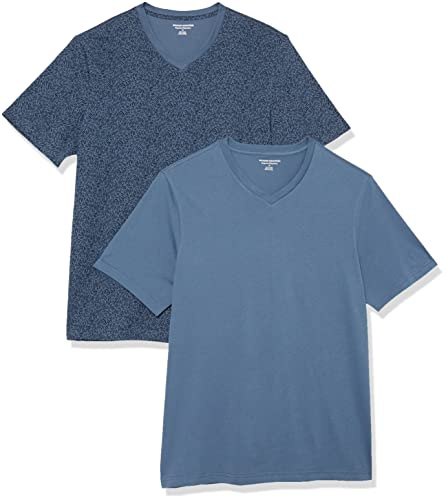 Amazon Essentials Camiseta de manga corta con cuello de pico Hombre, Paquete de 2
