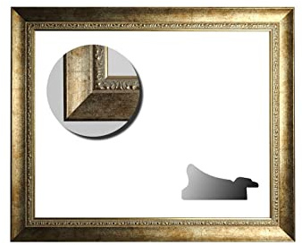 Cadre baroque décoré or blanc - Cadre vide, 60 x 80 cm