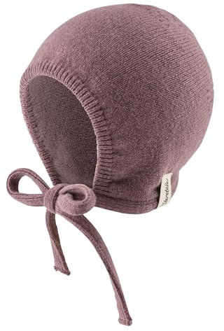 Sterntaler Strickmütze Lambswool - Mädchen Strickmütze mit Bindeband und Ohrenklappen - Baby Häubchen aus weicher Lammwolle - Wintermütze - pastellviolett, 47