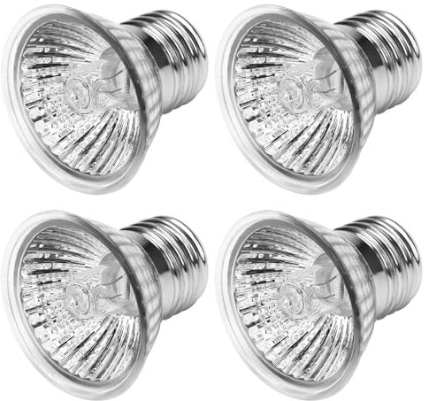 DERNORD Reptilien Wärmelampe 25W Halogen - UVA UVB Lampe Terrarium E27 Halogen 4 Stück für Schildkröten Bartagamen