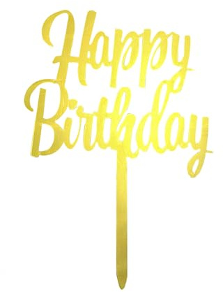 JEKUGOT Happy Birthday Cake Topper Personalised Cake Topper Acrylic Happy Birthday Topper for Birthday Party Decoration