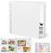 DazSpirit Album Fotografico Personalizzabile, 8-inch Album Foto, Scrapbook Quadrato con Copertina Rigida con 5 Adesivi, Album Fai da Te per Matrimoni, Neonati e Anniversari, 60 Pagine, Bianco