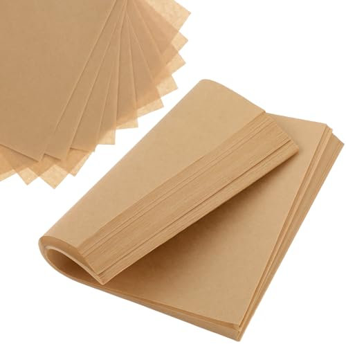 150 Stück Ungebleichte Backpapier, 20x20cm Rechteckig Pergamentpapier Antihaft-Backpapier Burger Papier für Blätterteig Backen, Grillen, Kochen, Dämpfen, Frittieren, Pizza, Ofen