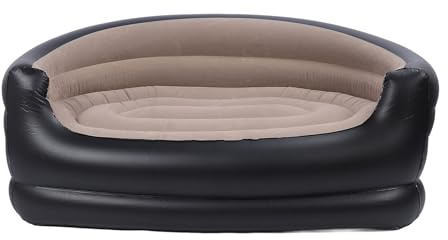 Silla de Salón de Dos Plazas Flodable Soplado para Adultos, sofá Inflable, Cómodo sofá de Aire Portátil con Parches de Reparación de 2 Piezas para Sala de Estar, Patio Trasero, Campamento (BLUE)
