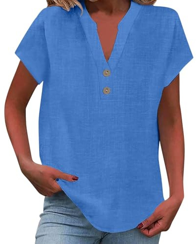 Offre De Ventes Flash Tee Shirt Femme Moutarde Chemisier Dentelle Noire Blouse Tunique Estheticienne Shirts Grande Taille Chemise Lin Vêtements Sport Haut Blanc Ete T Hippie Manche Trois Quart