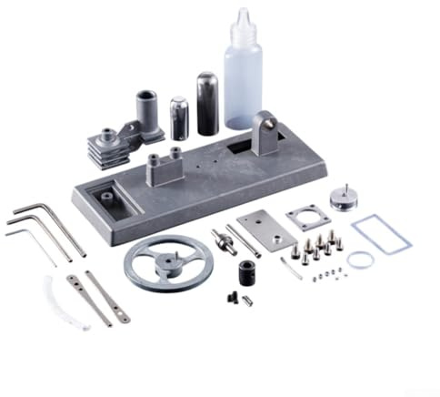 Modello di motore, kit educativo fai da te con calore a vapore in metallo, con luce LED, 16 x 6 x 7,45 cm, in lega di alluminio e acciaio inossidabile, giocattolo per esperimenti scientifici