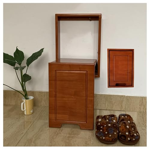 Foldable wall-mounted changing table, wall seat, 44 x 32 cm, foldable changing stool, invisible wall chair, invisible wall stool, padded solid wood surface, space-saving, suitable for