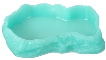 QUARKZMAN Cuenco De Comida para Reptiles 7.3 Pulgadas Azul Lago Brillante