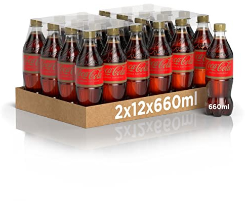 Coca-Cola Senza Caffeina – 2x12 Bottiglie da 660 ml, Tutto il Gusto di Coca-Cola Senza Caffeina, in bottiglia PET 100% Riciclabile, Bevanda Analcolica