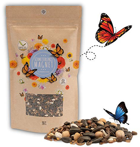 200g Semillas de pradera para mariposas para una colorida pradera de flores - mezcla de semillas de flores silvestres ricas en néctar para mariposas