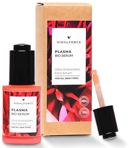 PLASMA Serum Astaxantina 10%, Bakuchiol 5%, Vitamina C Pura 3%, Niacinamida 15%, Acido Hialuronico 3% o Vitamina B3 y más de 24 Activos Naturales, puede usarse Día/Noche 30ml