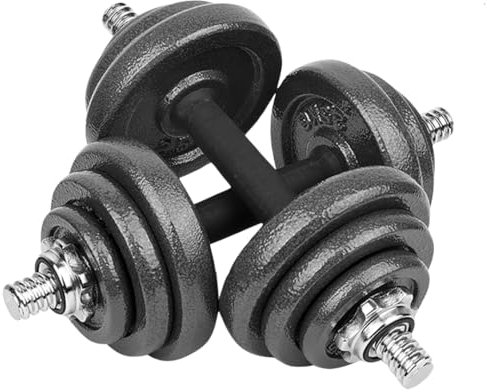 wuuhoo® Kurzhantelset Phil Kurzhantelstange inkl. Hantelscheiben aus Gusseisen 27/30 mm, Kurzhanteln Stahl verchromt mit Sternverschluss - Fitnessgerät für Zuhause 20 kg