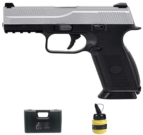FN FNS-9 dualtone à Ressort (6 mm) | Pistolet Airsoft (Billes en Plastique PVC) + Mallette + Bouteille [Puissance : 0,5 Joules]