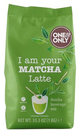 One&Only Matcha Latte Powder 1 kg - Typisch herber Geschmack mit Süße abgemildert, mit 15% Matcha ideal für alle Matcha-Einsteiger