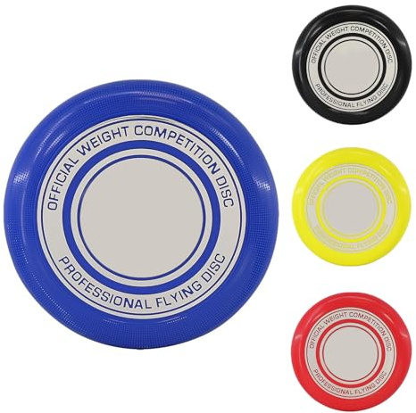 25cm Professional Flying Disc - Fun Flying Saucers for Everyone and Adults, Beach, Garden and Park Game for Family and Friends, Official Weight 180g Competition Disc, Colour Sent at Random