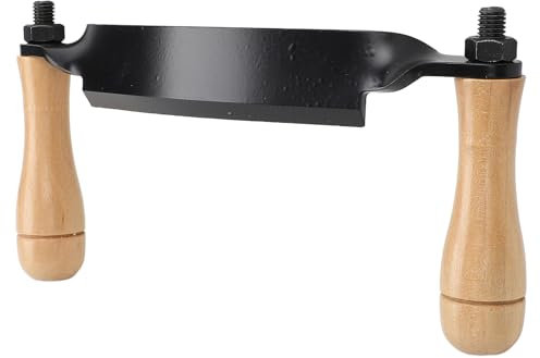 Draw Knife Debarking Tool, Felled Draw Shave Knife Wood Chisels Curved Knife Wood Shaver Tree Bark Peeler Tool Woodworking Debarking Hand Tool with Wood Grip Handles for DIY